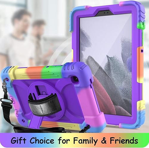Miniatura 8 de LTROP Funda para Samsung Galaxy Tab A7 Lite de 8.7 pulgadas con correa para el hombro, soporte giratorio de 360 grados, a prueba de golpes y caídas