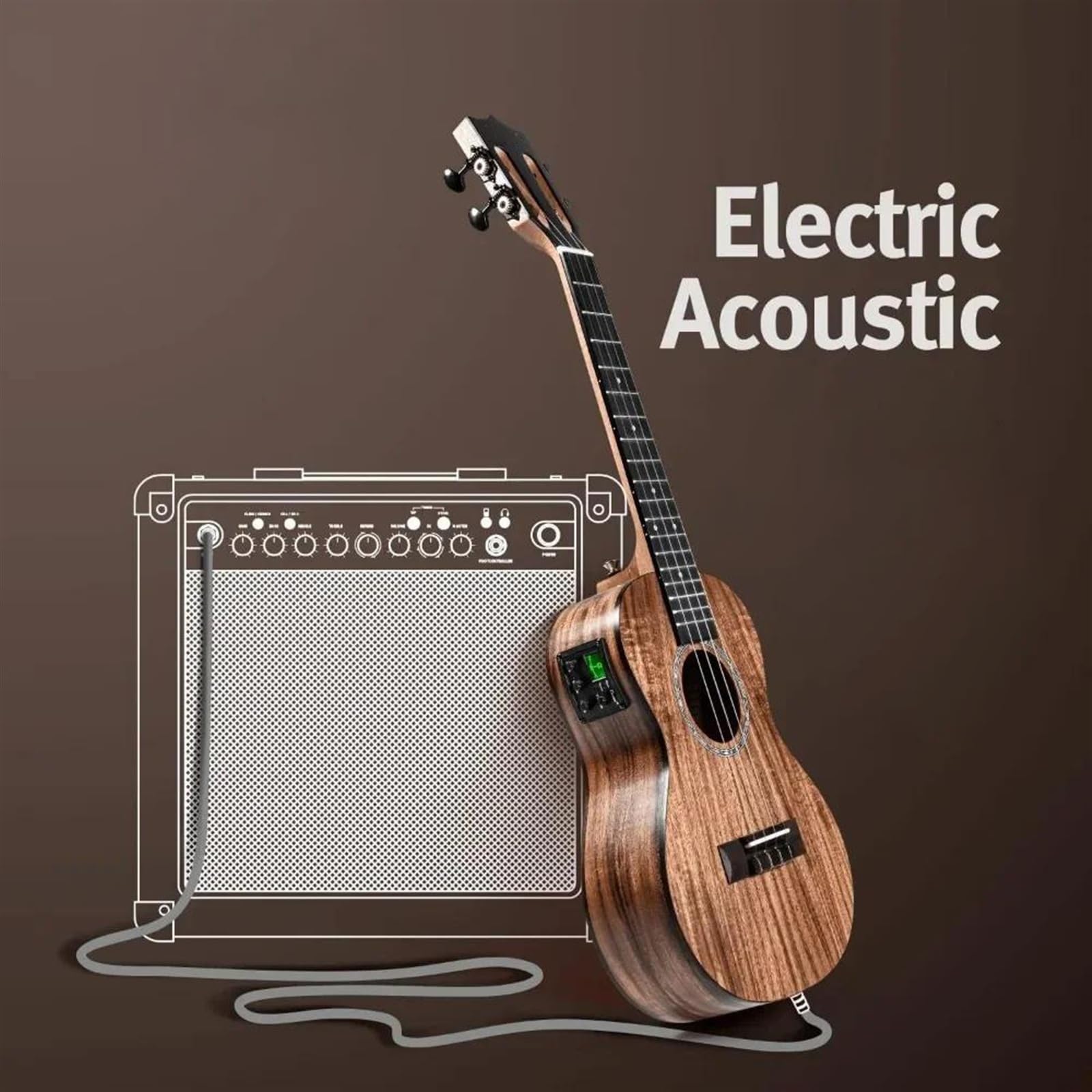 Chitarra Ukulele Professionale Tenore Elettrico In Legno Massello Di Acacia Da 26 Pollici Con Accessori Ukulele Kit