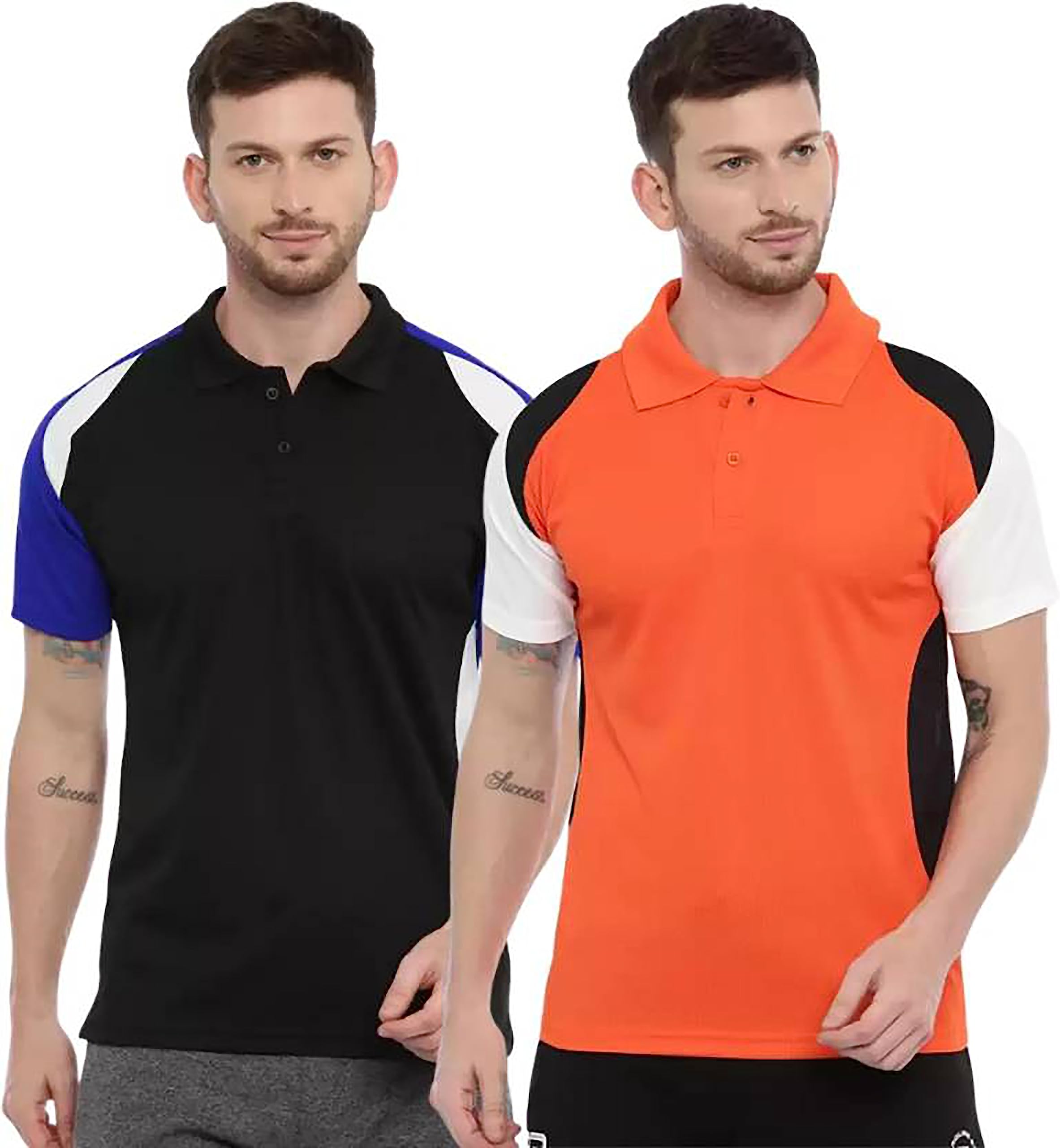 Gibbs Polo Collar t Shirts for Men Combo Dry Fit Sports t Shirts for Men (M, L, XL, XXL) Honeycomb Fabric Superfast Dry Sport Tshirt