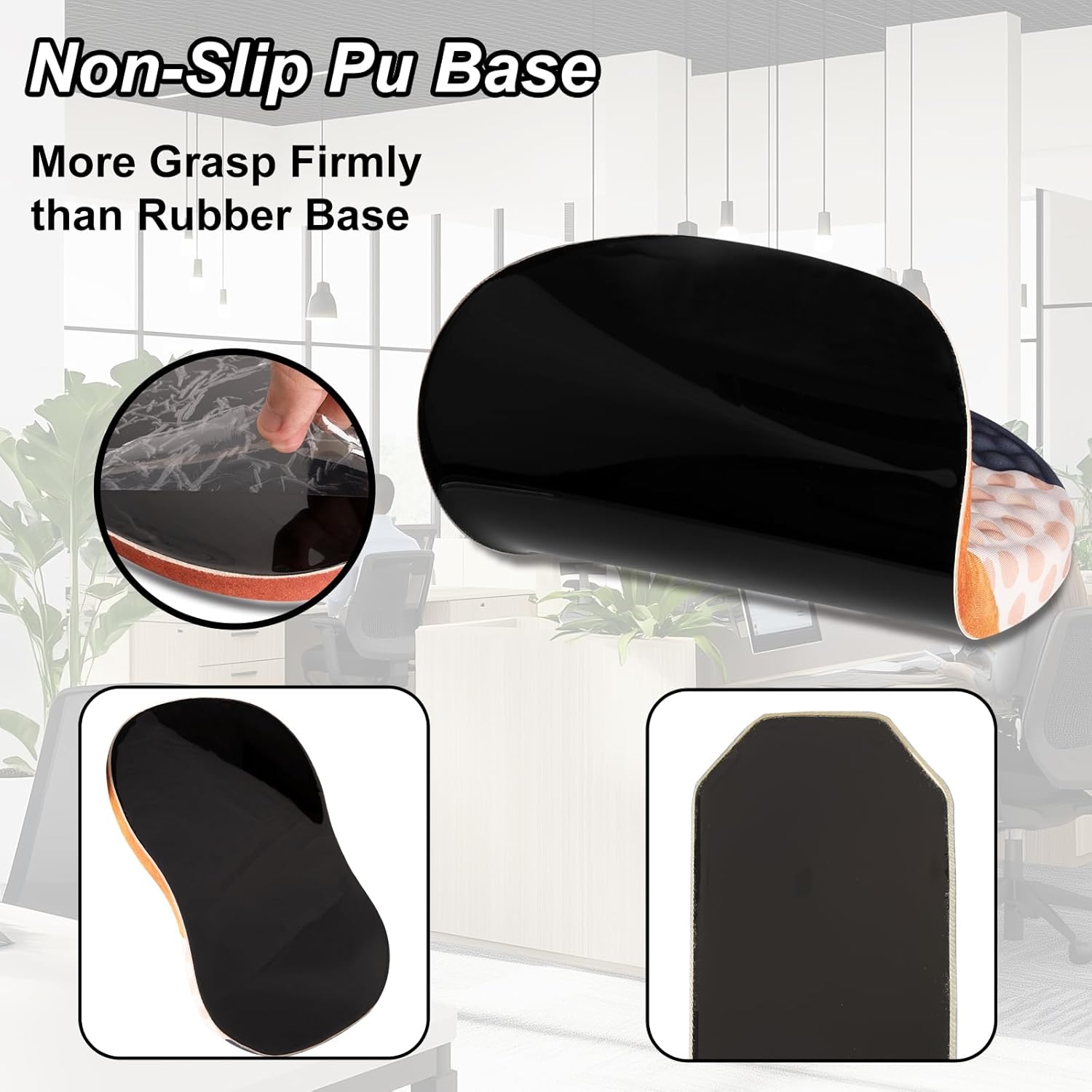 Ergonomic Mouse Pad Wrist Support and Keyboard Wrist Rest, Computer Carpal Tunnel Mouse Pads for Desk with Coaster Set, Memory Foam Mousepad with Non-Slip PU Base for Home Office (Coffee)