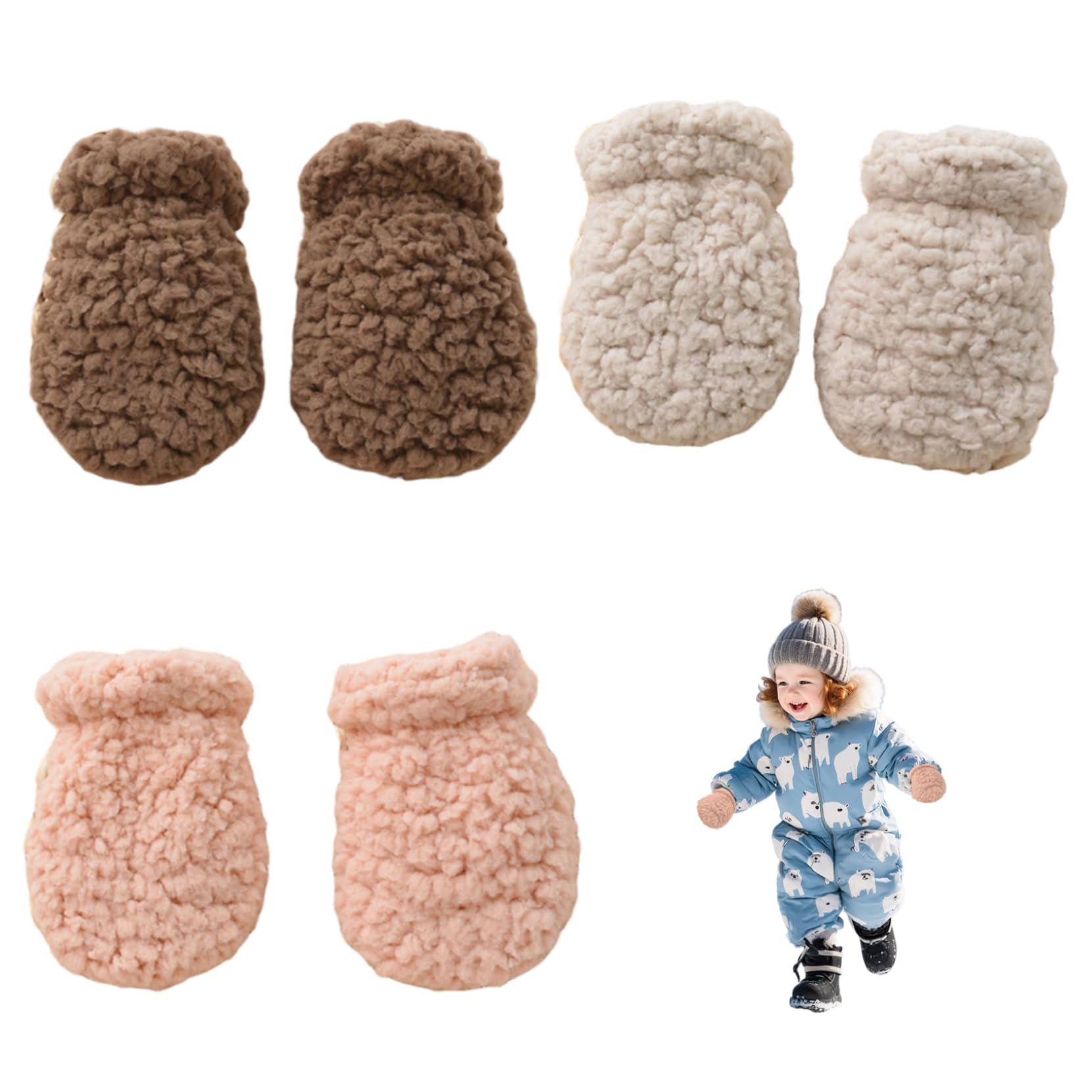 Manoplas de invierno para bebé que evitan manos frías gracias a su forro polar grueso 7
