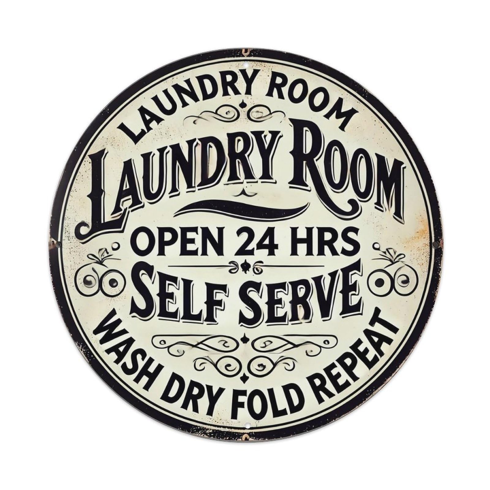 Laundry Room Self Serve Sign Tin Sign Metal Poster Vintage Metal Signs for Home Man Cave Bar Cafe Kitchen laundry room Wall Decorations 8x8 inches