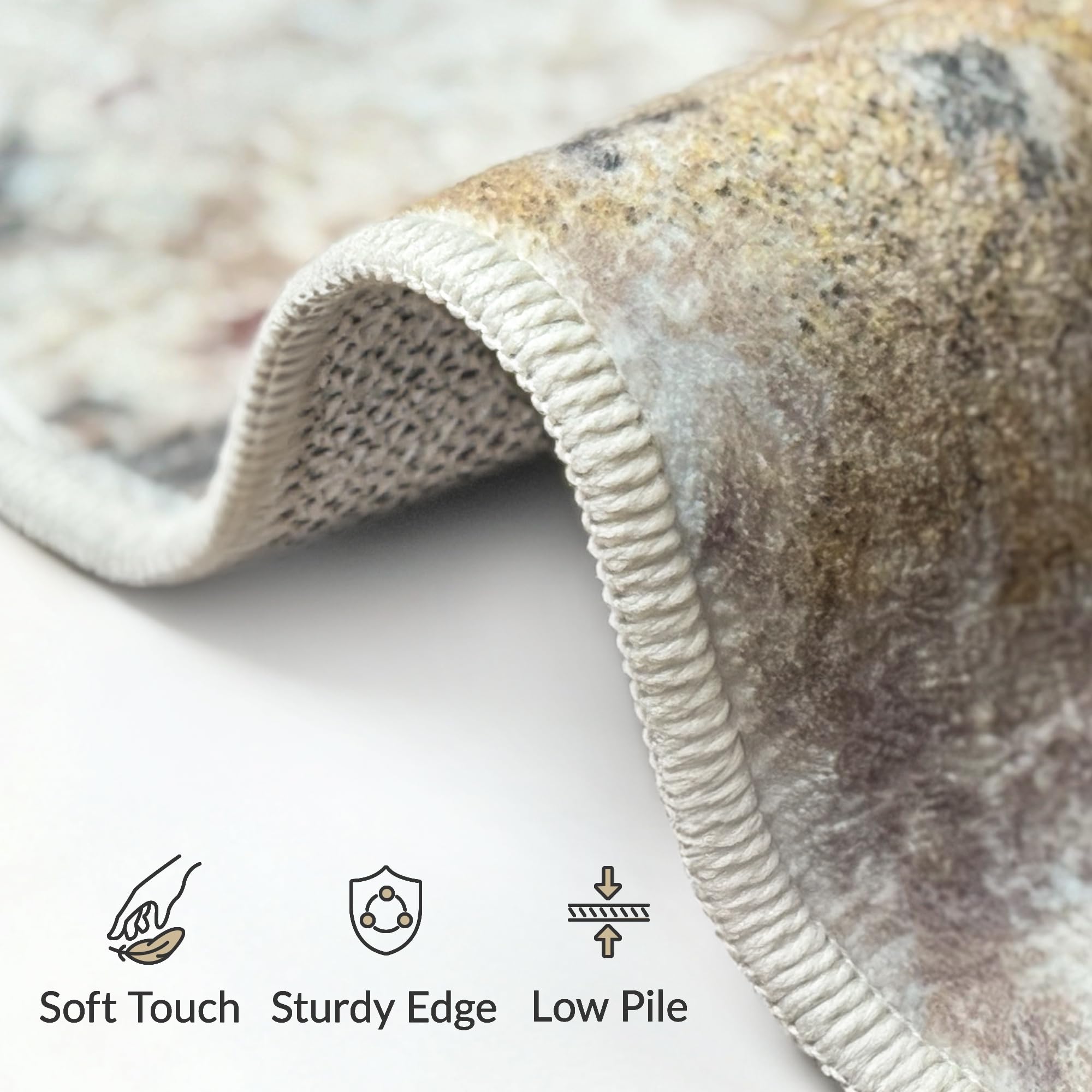 GENIMO - Tappeto Antiscivolo Moderno Astratto - 120x170cm - Corto Pile - Per Ambienti Eleganti e Comfort - Perfetto per Soggiorno - Arancione Blu