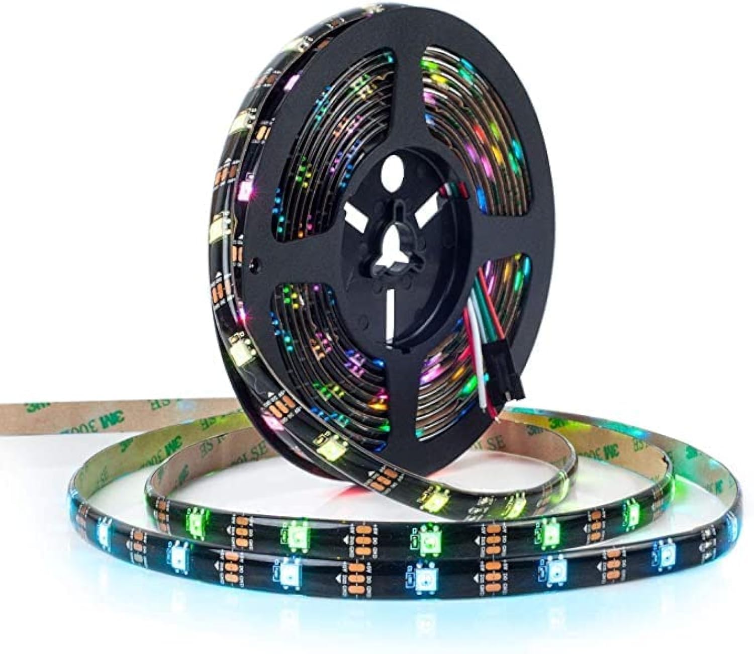 WS2812B LED Strip,BTF-LIGHTING Chasing Effects 5050SMD Individually Addressable 16.4FT 30Pixels/m 150Pixels Flexible Black FPCB Dream Color IP65 Waterproof for Bedroom DIY Projects DC5V