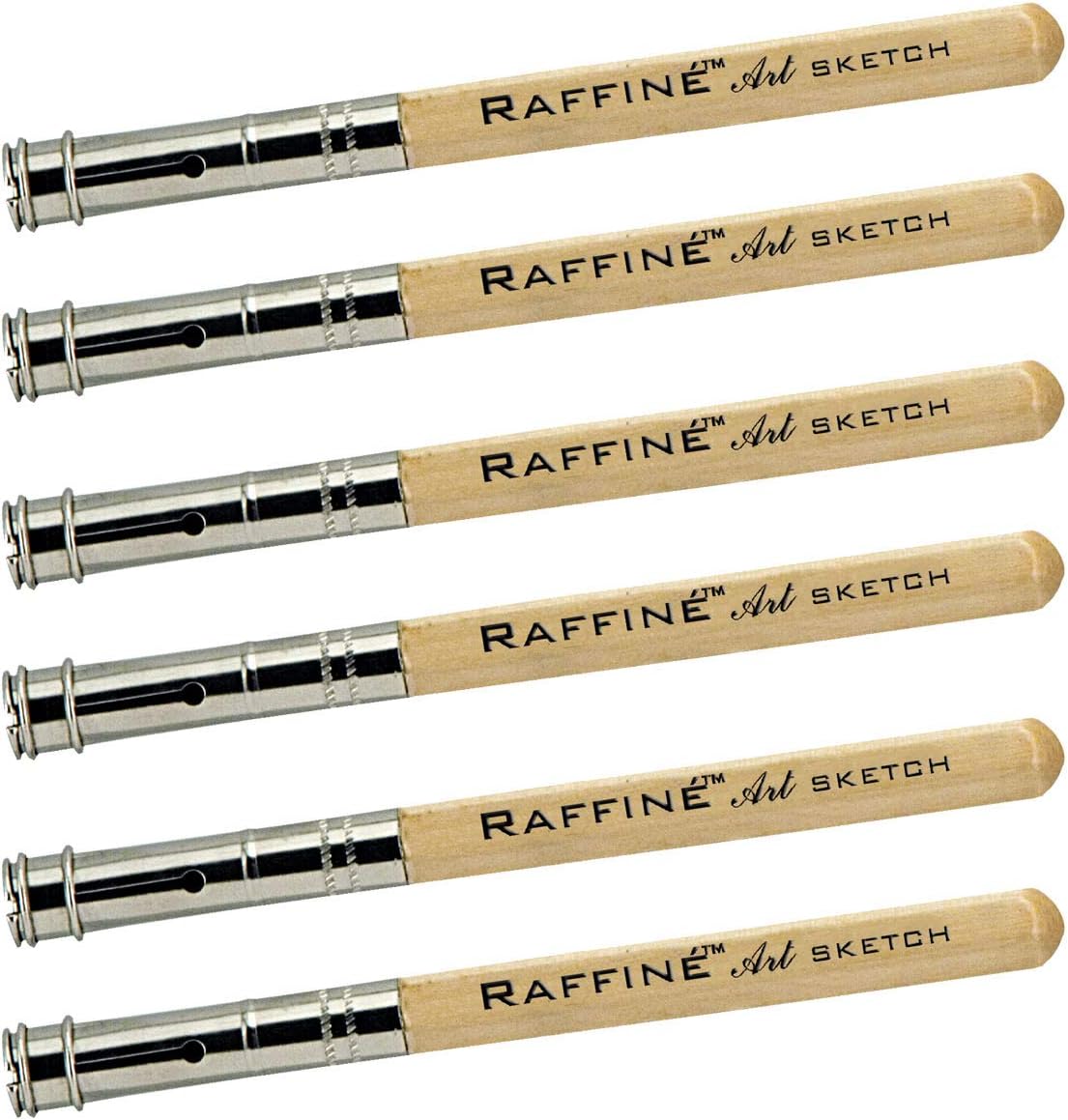 Creative Mark Raffine 6PCS Wooden Handle Pencil Extender Holder Pencil Lengthener Tool 6-Pack