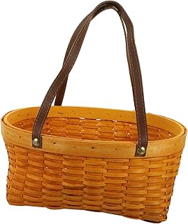 Bamboo Picnic Basket Woven Basket Picnic Basket for Fruits Basket Gathering Basket Handheld Basket Decorative Woven Basket Handmade Bamboo Weaving Khaki Toy Basket Shopping
