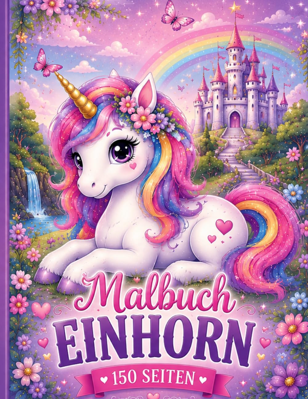 Malbuch Einhorn – 150 zauberhafte Ausmalbilder NEU Auflage noch Schöner: Magische Einhörner, Regenbogen, Schlösser, Feen, Blumen und fantasievolle ... Malspaß zum Entspannen und Verschenken