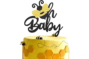 Black Glitter Bee Oh Baby Cake Topper