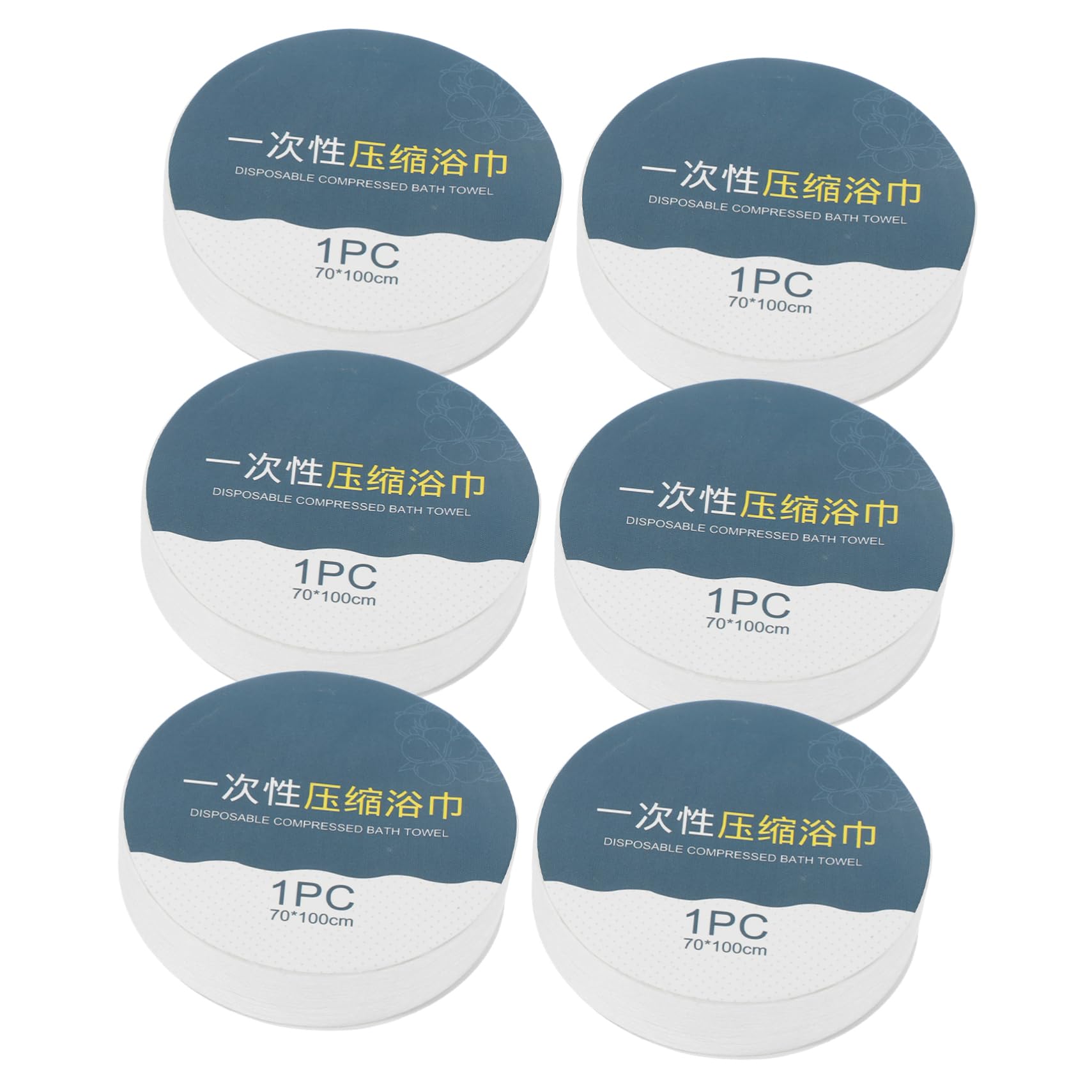 VALICLUD 6PCS Disposable Compressed Bath Towels Portable Cotton Wipe Tablets for Travel and Outdoor Use Quick Absorb Random Colors for Camping Hiking and Home Random Color