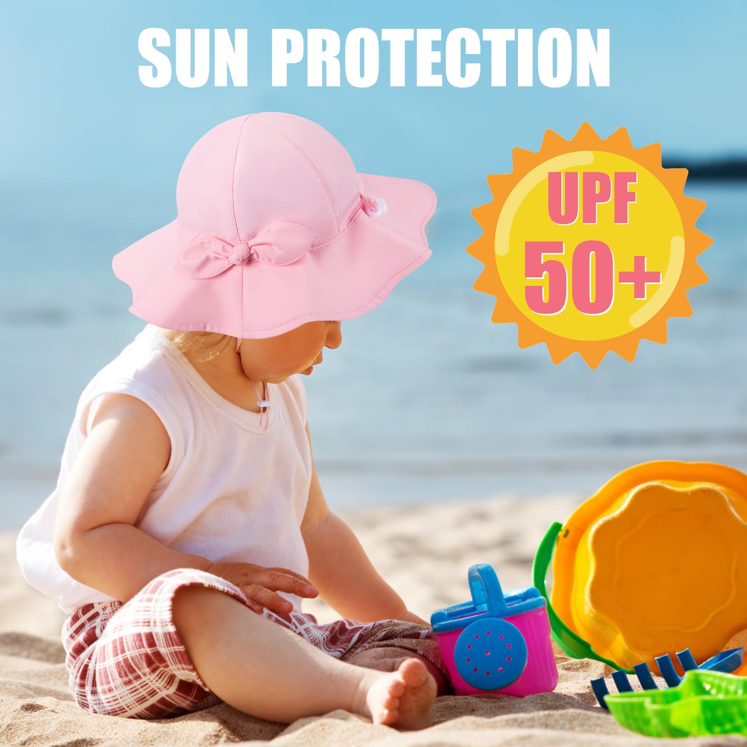 Snapklik.com : Baby Sun Hat Toddler Girl Beach Hat Adjustable Summer ...