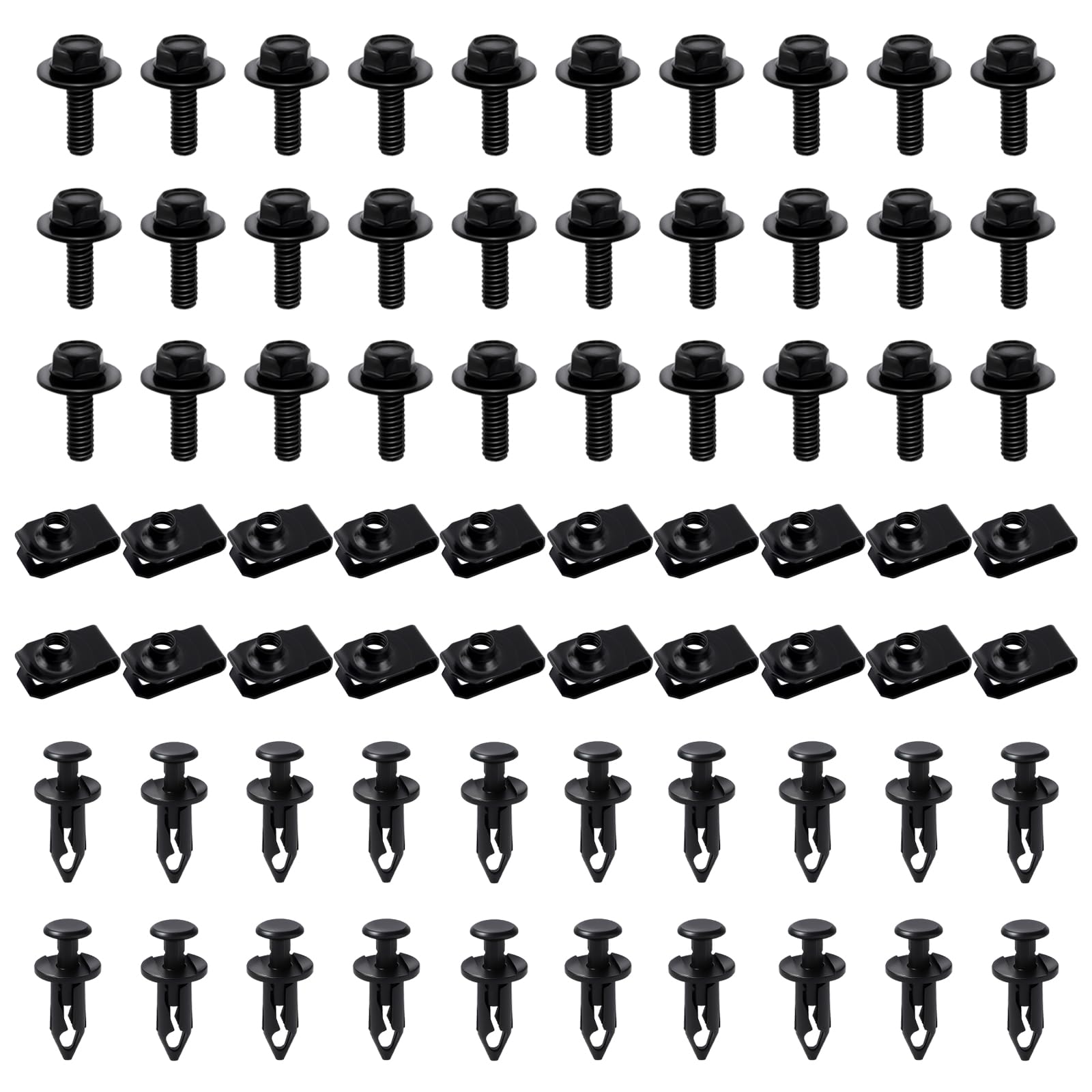 U-Type Clip Nuts - 60 Pack for Automotive Repairs -10