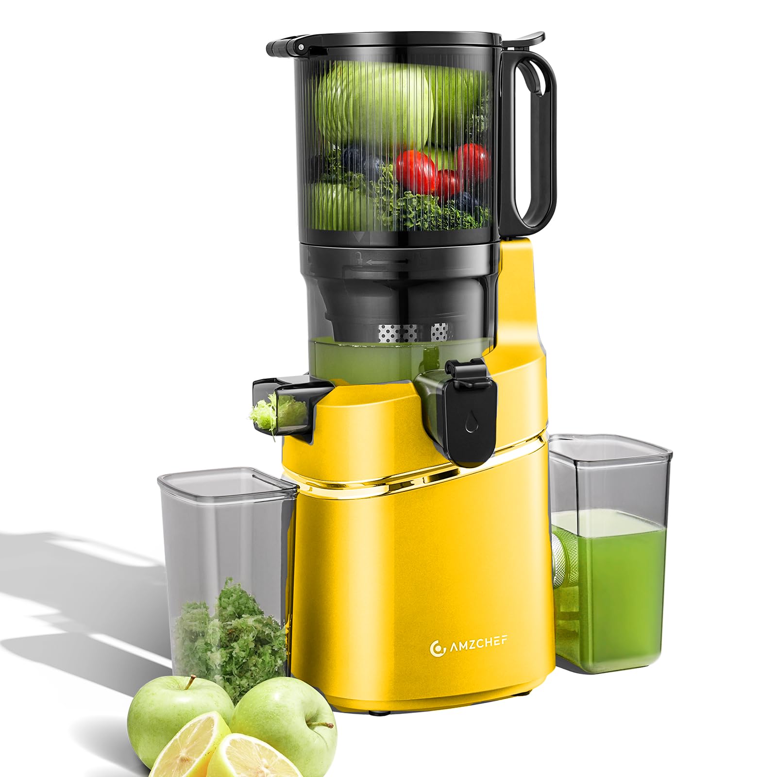 AMZCHEF Juicer Machines 6 5 Extra Self-Feeding Cold Press Juicer for Whole Vegetable Fruit Juice Extractor Machine with