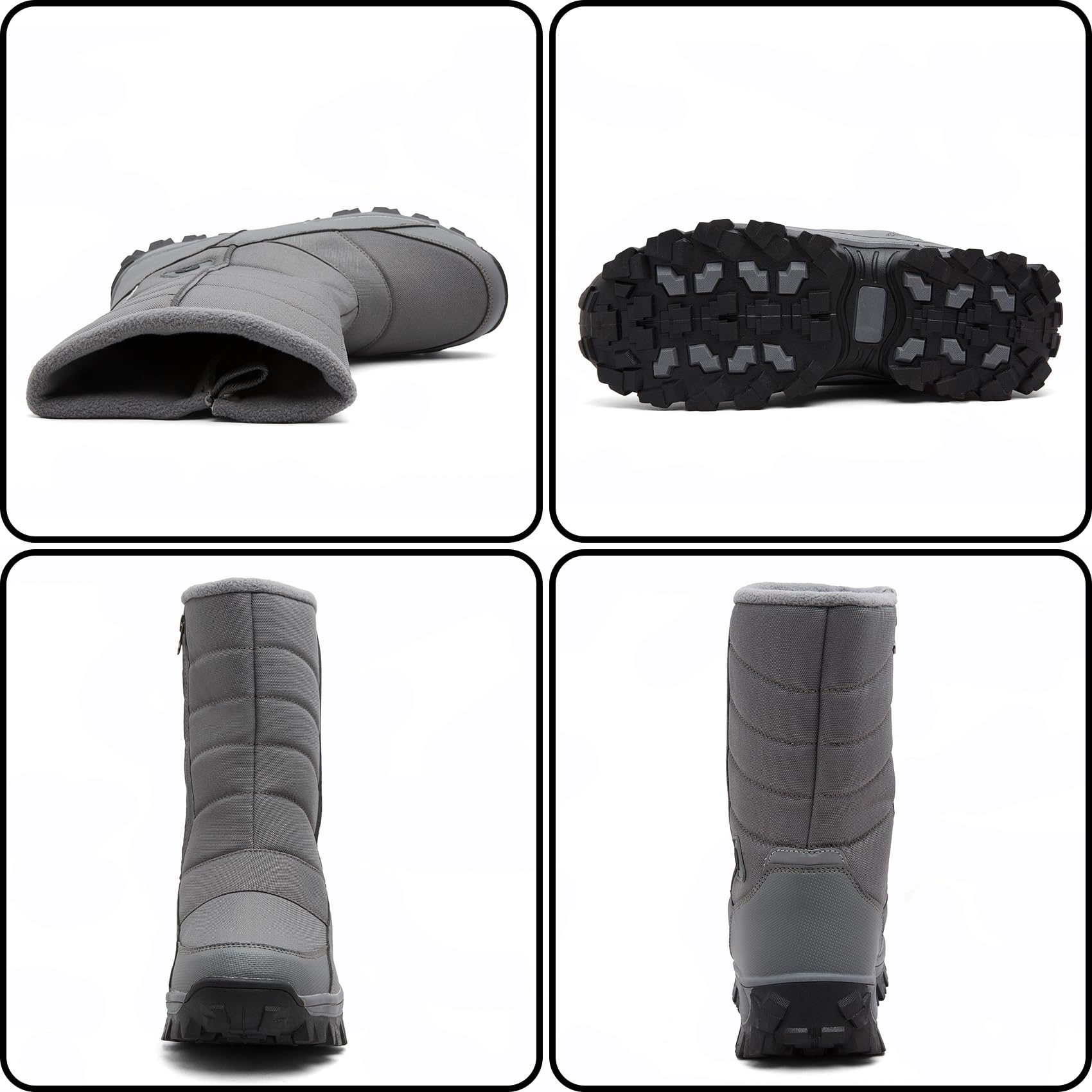 Botas de Nieve Hombre Impermeables Botines de Invierno Forro Cálido Antideslizante Botas de Senderismo