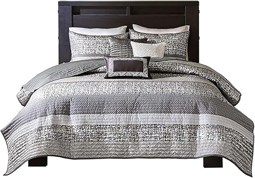 Miniatura 9 de Madison Park Aubrey, Poliéster, Negro, Full Queen