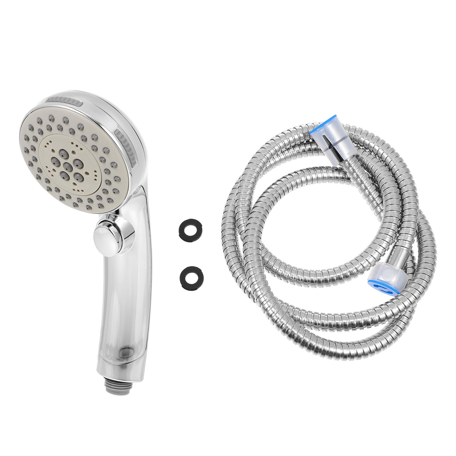 ibasenice Cabezal de Ducha Presurizado de Plástico Abs Diseño Moderno, Práctico y Fácil de Operar para Experiencia de Ducha Estilo Hotel en Color Plata