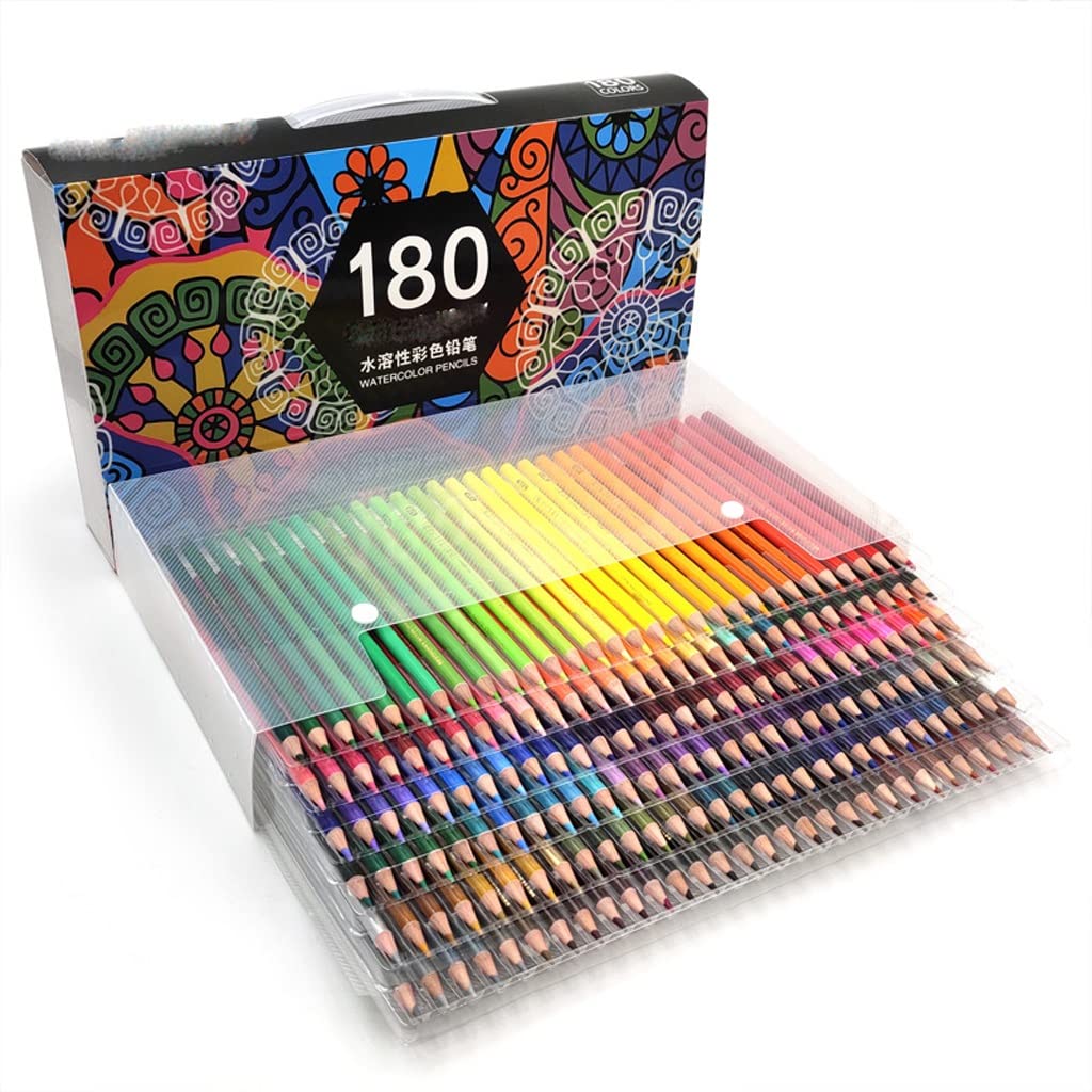 QUNINE 72 120 160 180 Buntstifte Set Zeichnen Profissional Bleistift Öl Aquarell Malset Künstlerbedarf (Farbe: A, Größe: 180 Farben) (A 180 Farben)