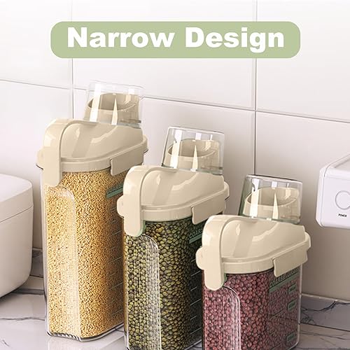 1 recipiente de almacenamiento de cereales, contenedor hermético de arroz de 2.5 L/85 onzas, contenedor de almacenamiento hermético de plástico