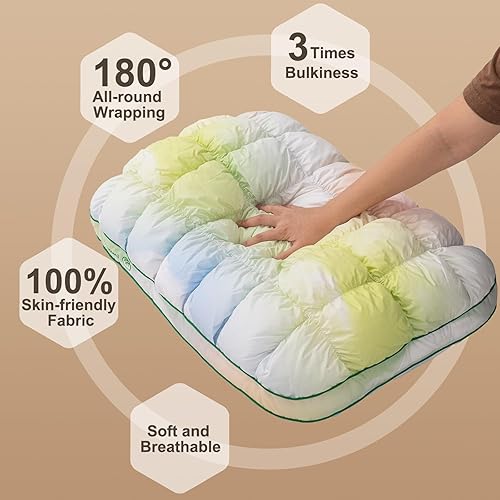 Miniatura 7 de Almohada de cama de apoyo mullida, tamaño Queen, súper suave relleno alternativo de plumón prémium para dormir, almohadas de cama de calidad de