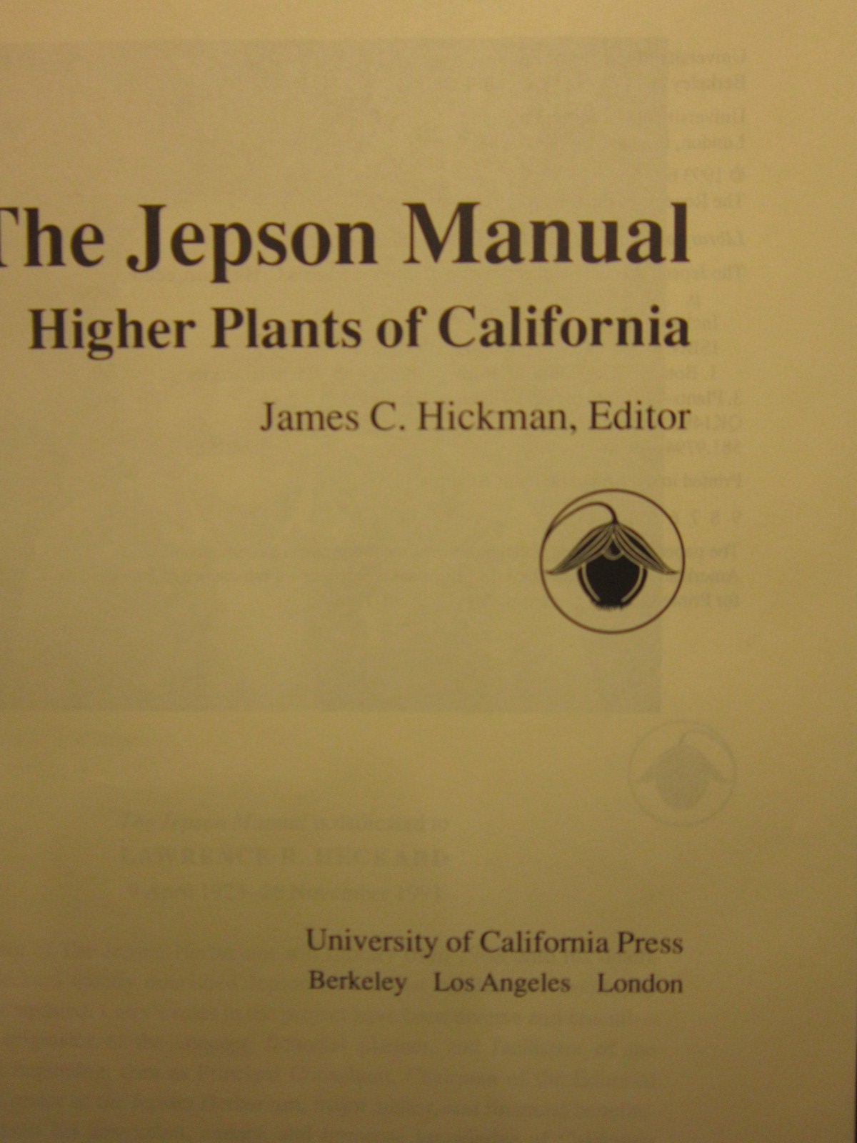 The Jepson Manual: Higher Plants of California