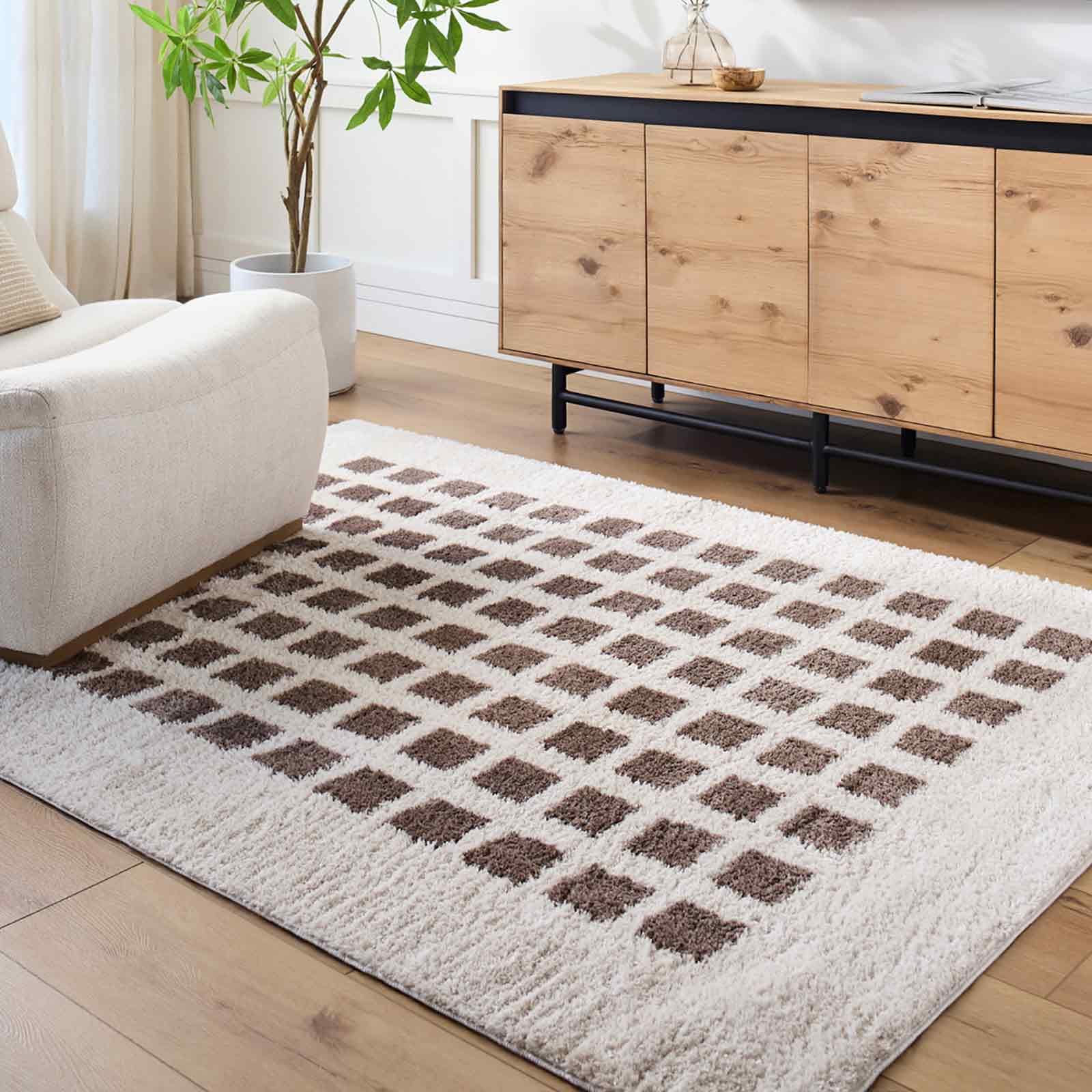 Machine Washable Modern Shaggy Rug - Grass Green LAURINE - 160 x 213 cm