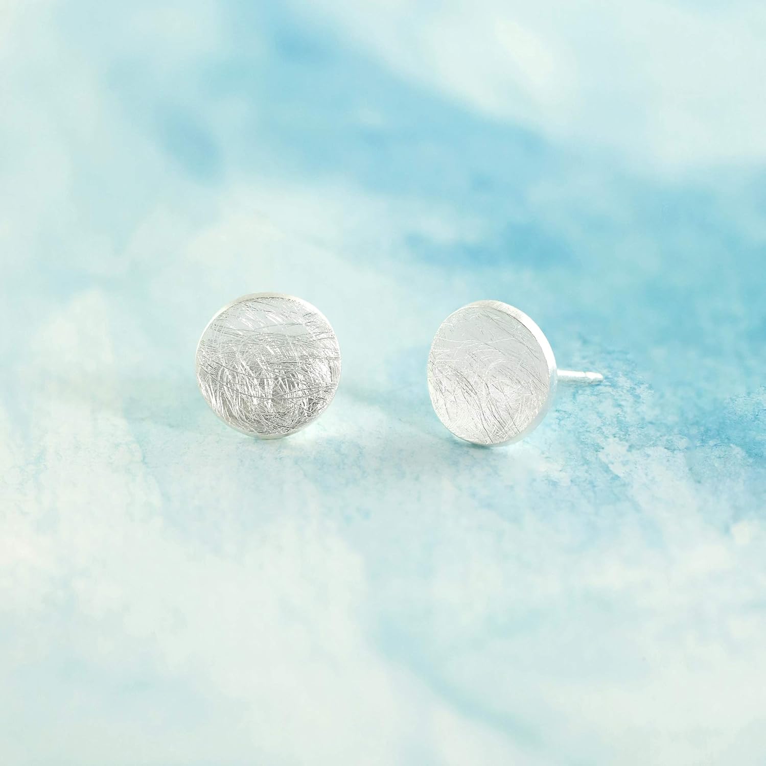 Boma Jewelry Sterling Silver Iced Finish Circle Stud Earrings - Image 3