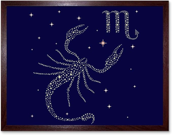 Wee Blue Coo Painting Illustration Zodiac Star Sign Scorpio Scorpion Art Print Framed Poster Wall Decor 12x16 inch