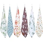LifeTree Baby Muslin Washcloths, Soft 6 Pack Baby Wash Cloths Unisex for Boys Girls, 70% Viscose from Bamboo and 30% Cotton Bath Face Towels, Bibs for Newborn with Sensitive Skin, 10.6x10.6 inches