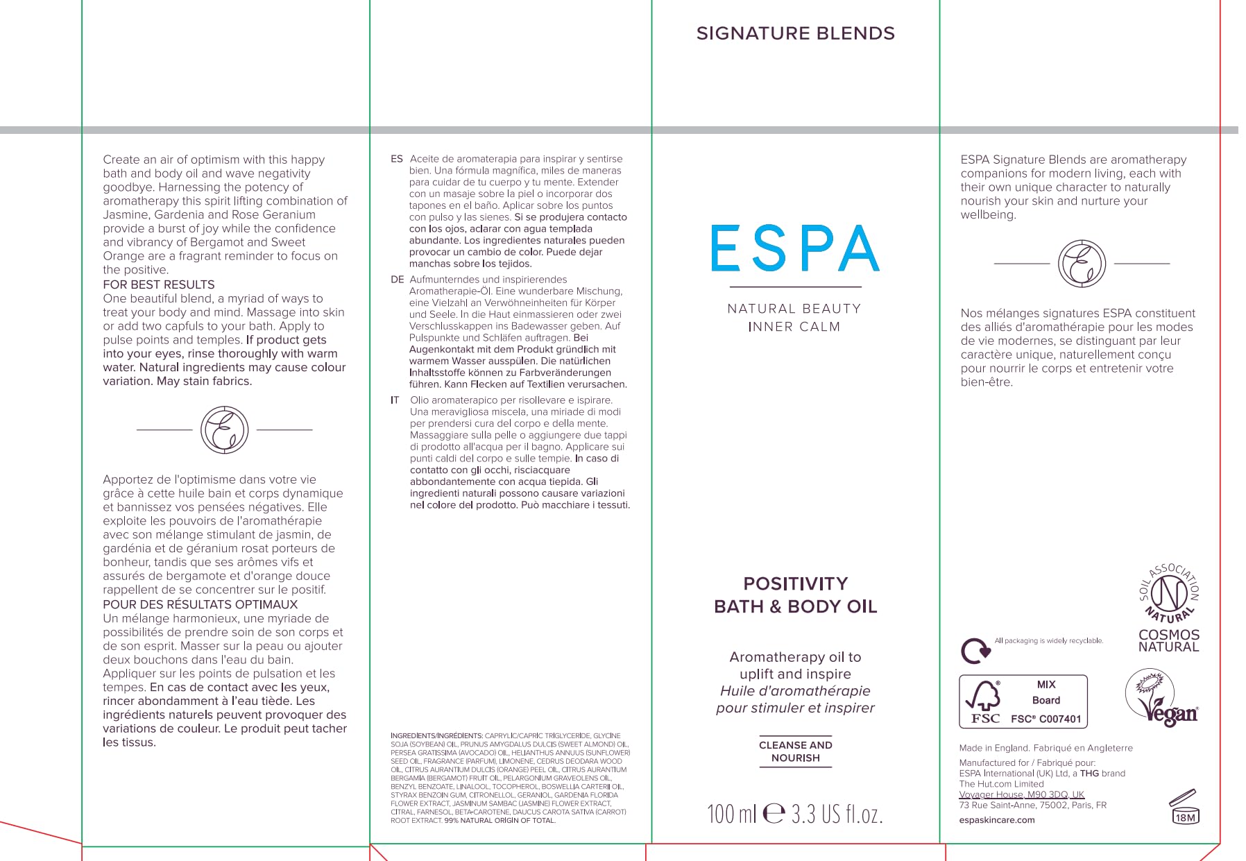 ESPA | Aceite de Baño y Cuerpo Positividad | 100ml