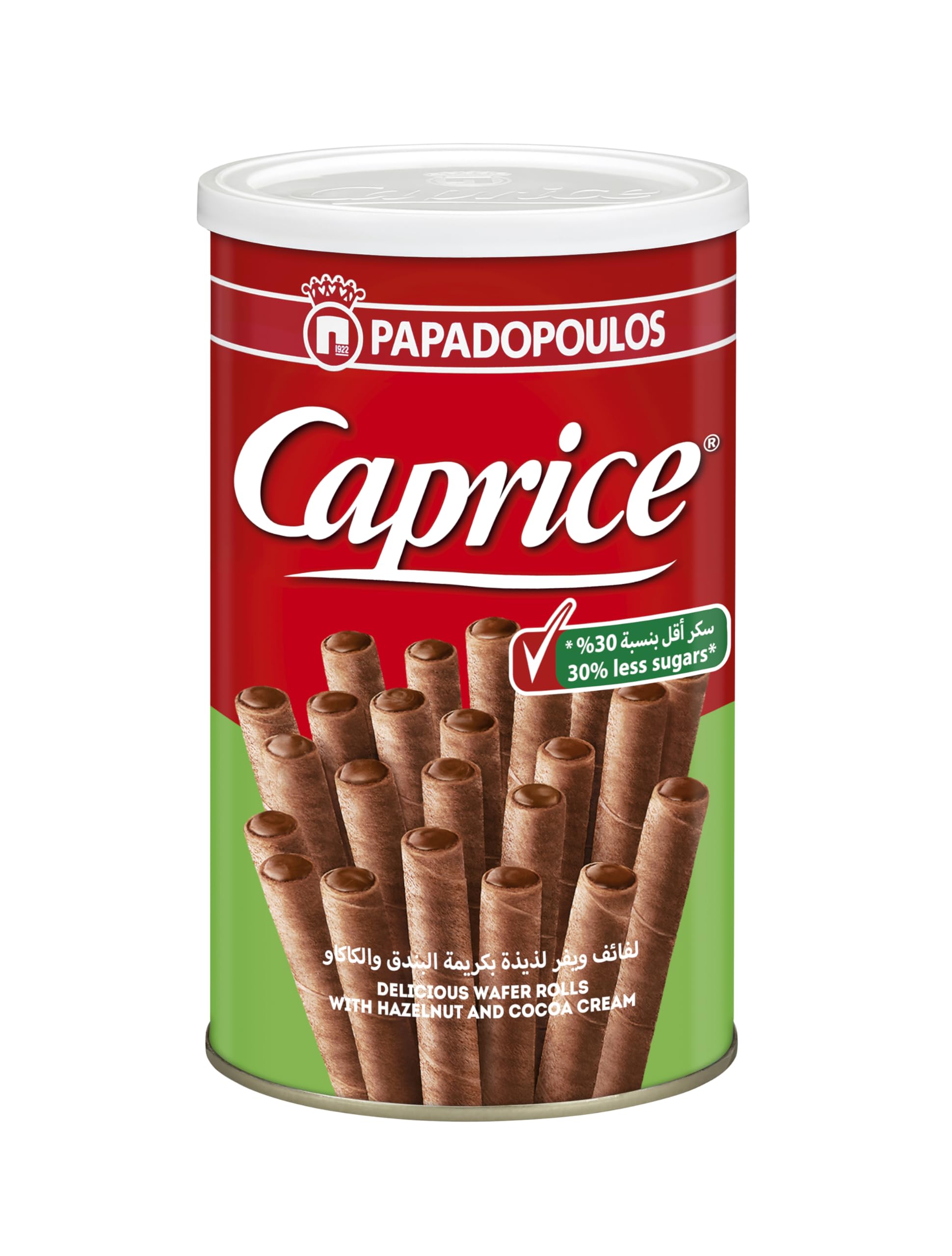 Caprice Classic Wafer Rolls with Hazelnut and Cocoa Cream 30% Less Sugar 115g