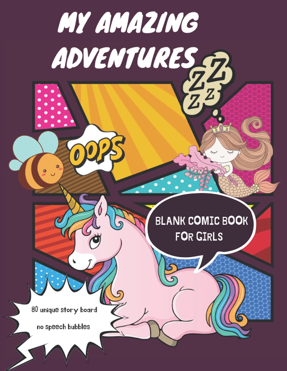 My Amazing Adventures - Blank Comic Book for Girls: Blank Comic Book Draw Your Own Comics | Without Speech Bubbles