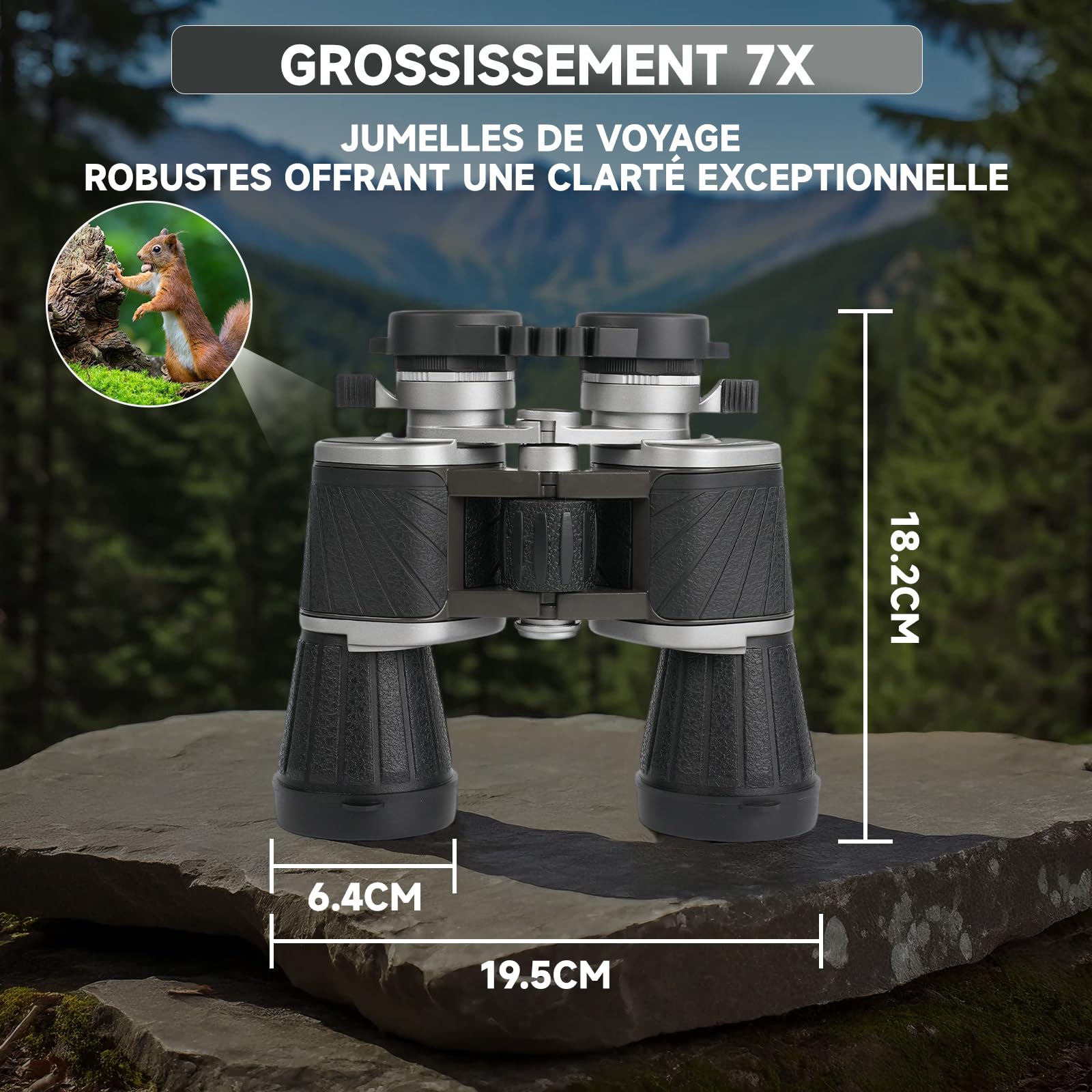 7 x 50 Jumelles Adultes pour Observation des Oiseaux | Jumelles Portables Haute avec Sac de Transport - Système Optique HD pour Concerts, Chasse et Jeux de Sport
