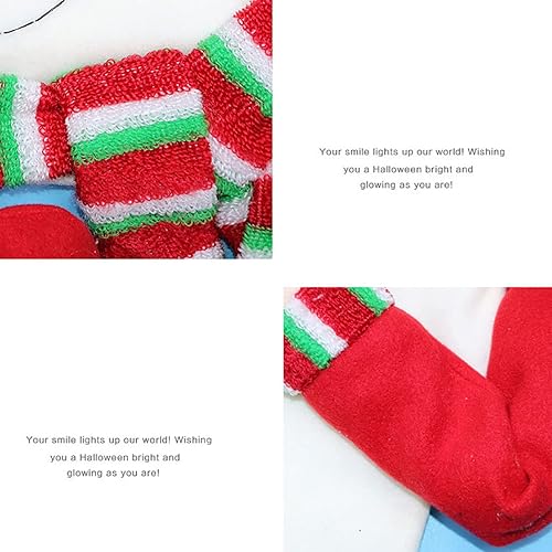 Miniatura 3 de Sombrero grande para árbol de Navidad, muñeco de nieve de Navidad con bufanda a rayas para vacaciones, adornos de árboles de Navidad, decoraciones