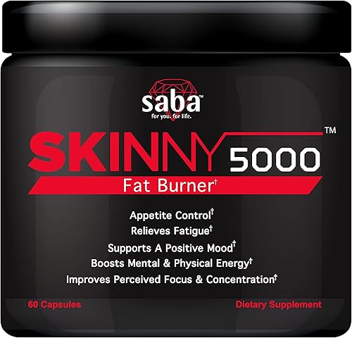 Saba Skinny 5000 - Pérdida de grasa -Pérdida de peso - Control del apetito - Energía sin nerviosismo - Enfoque -60 cápsulas
