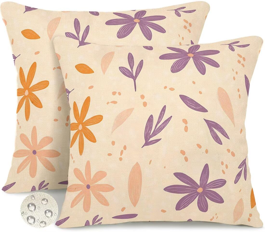 Housses de coussin japonais 80x80 cm extérieur imperméable pour canapé de jardin