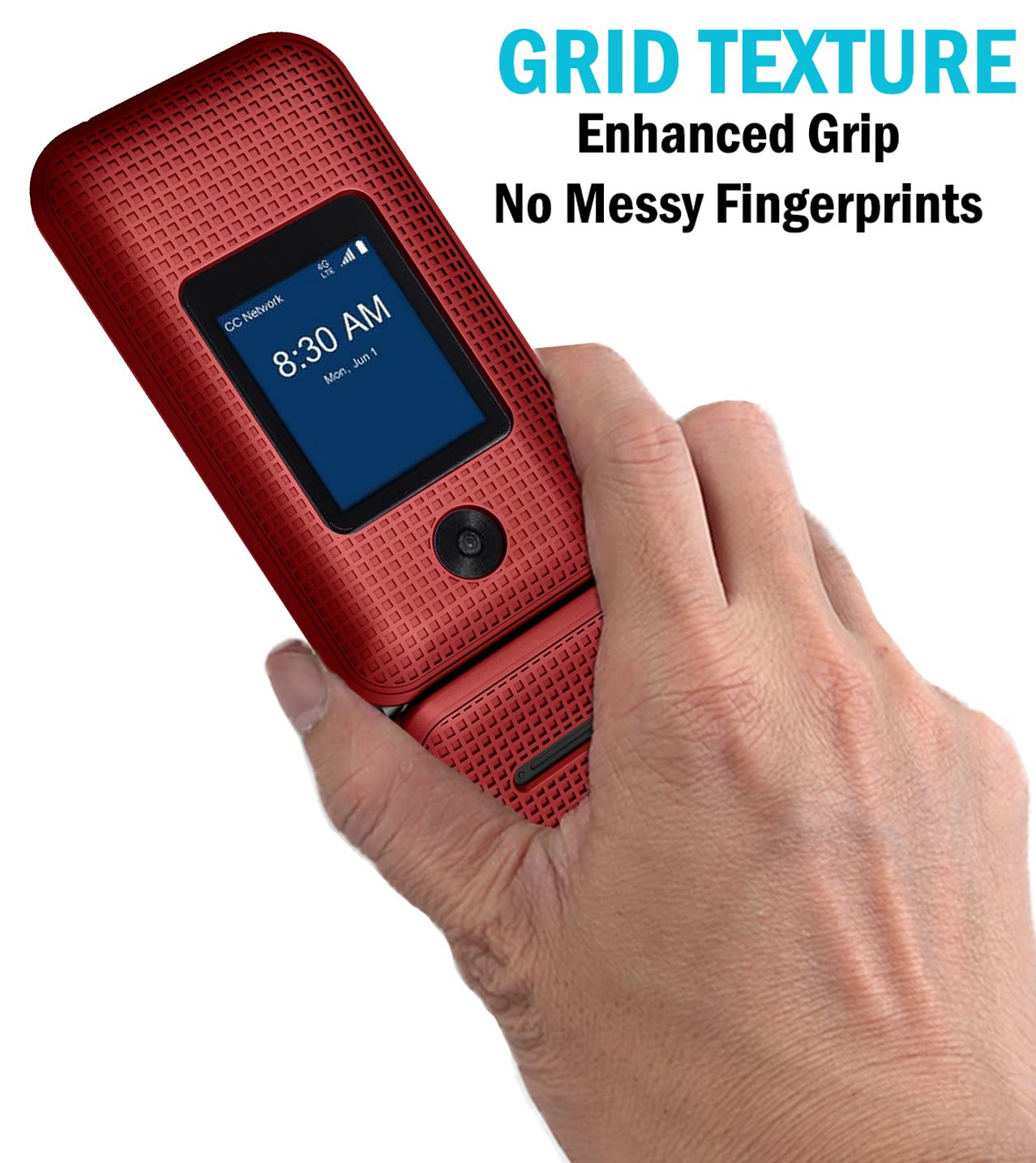 Amazon.com: Nakedcellphone Case for ZTE Cymbal 2 Flip Phone, [Grid