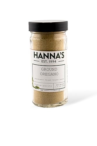 Hanna's Orégano Molido, calidad premium, tarro de vidrio de 4 onzas líquidas