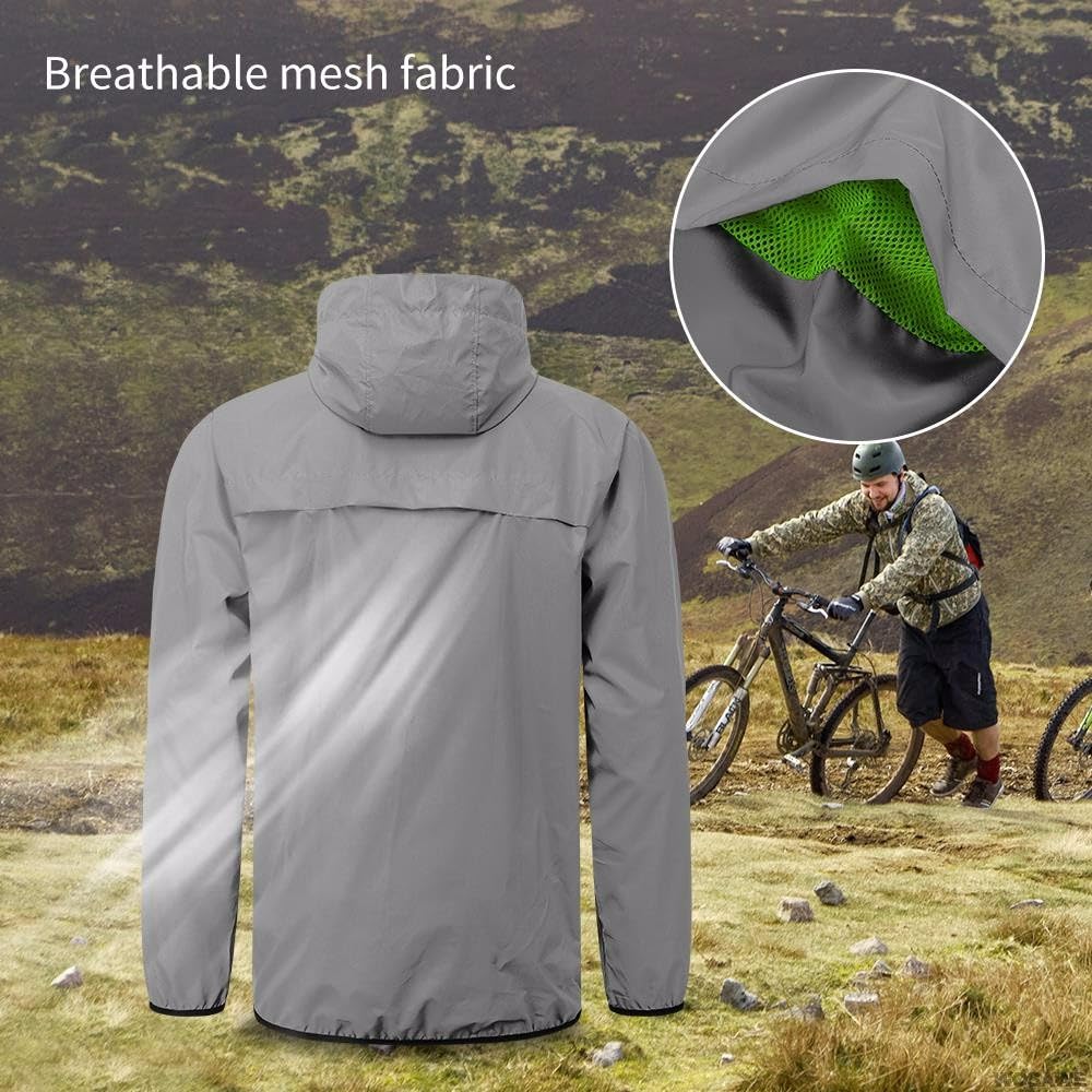 Fietsjack met reflecterende capuchon 360 heren dames Fietsjack met reflecterende capuchon 360 heren dames