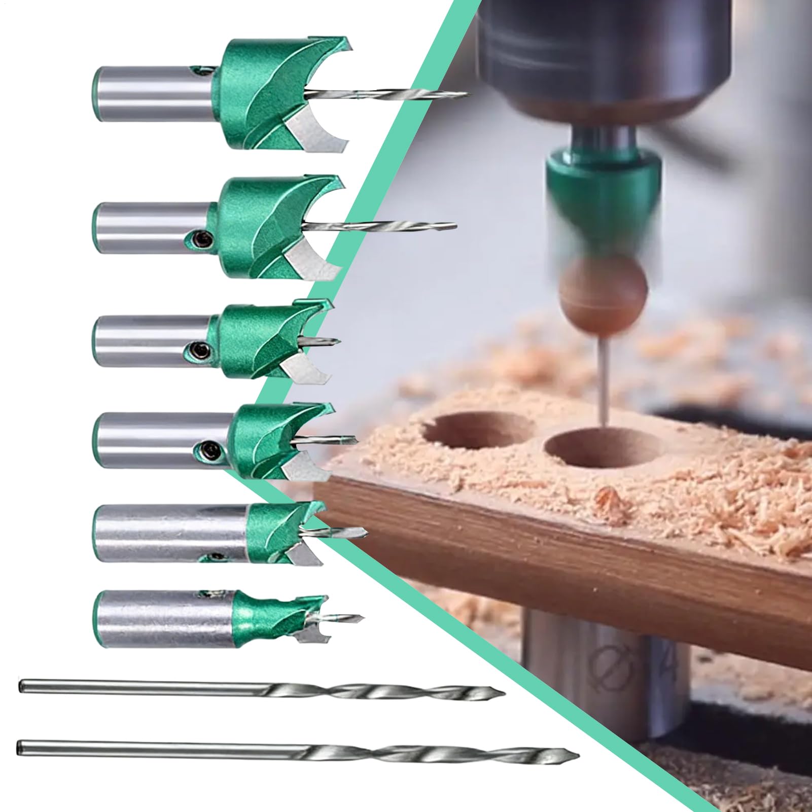Kit de fresado de de madera: herramienta versátil para trabajar la madera, juego de 6 cortadores robustos, regulares, perforación controlada para decorativas, acabado artesanal cuidadoso | fabricac