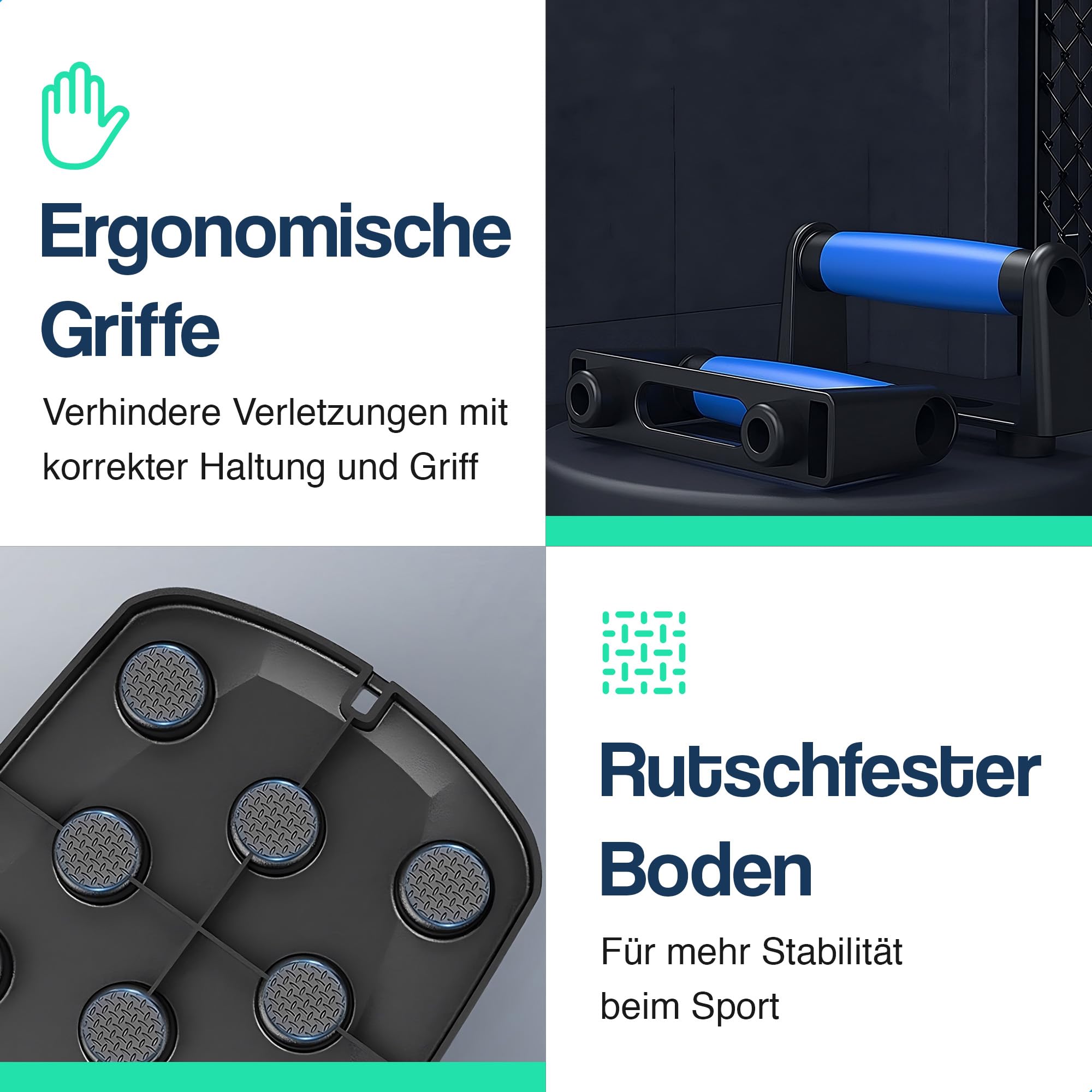 Hulser Liegestütze Brett - 14 in 1 - Faltbares Liegestütz-Brett - Push-up board für Krafttraining - Liegestütz-Griffe für Effektive Liegestützen
