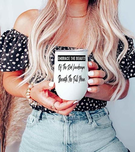 Miniatura 5 de Nature Lovers Gift, an Appreciation Gift From a Son To His Mother - Red Landscape and Lake with Full Moon Artwork on 12 Oz White Stainless Steel