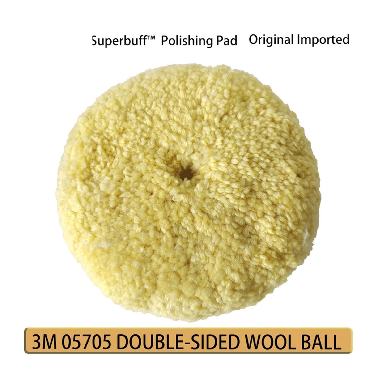 YANGQI yaoqijie 3M05705 Bola de Lana de Doble Cara Amarilla Pulida de Lana Pulida Tornillo de Bloqueo de Tornillo rasguños de Cera Gruesa Disco de Lana de Cera Lasting