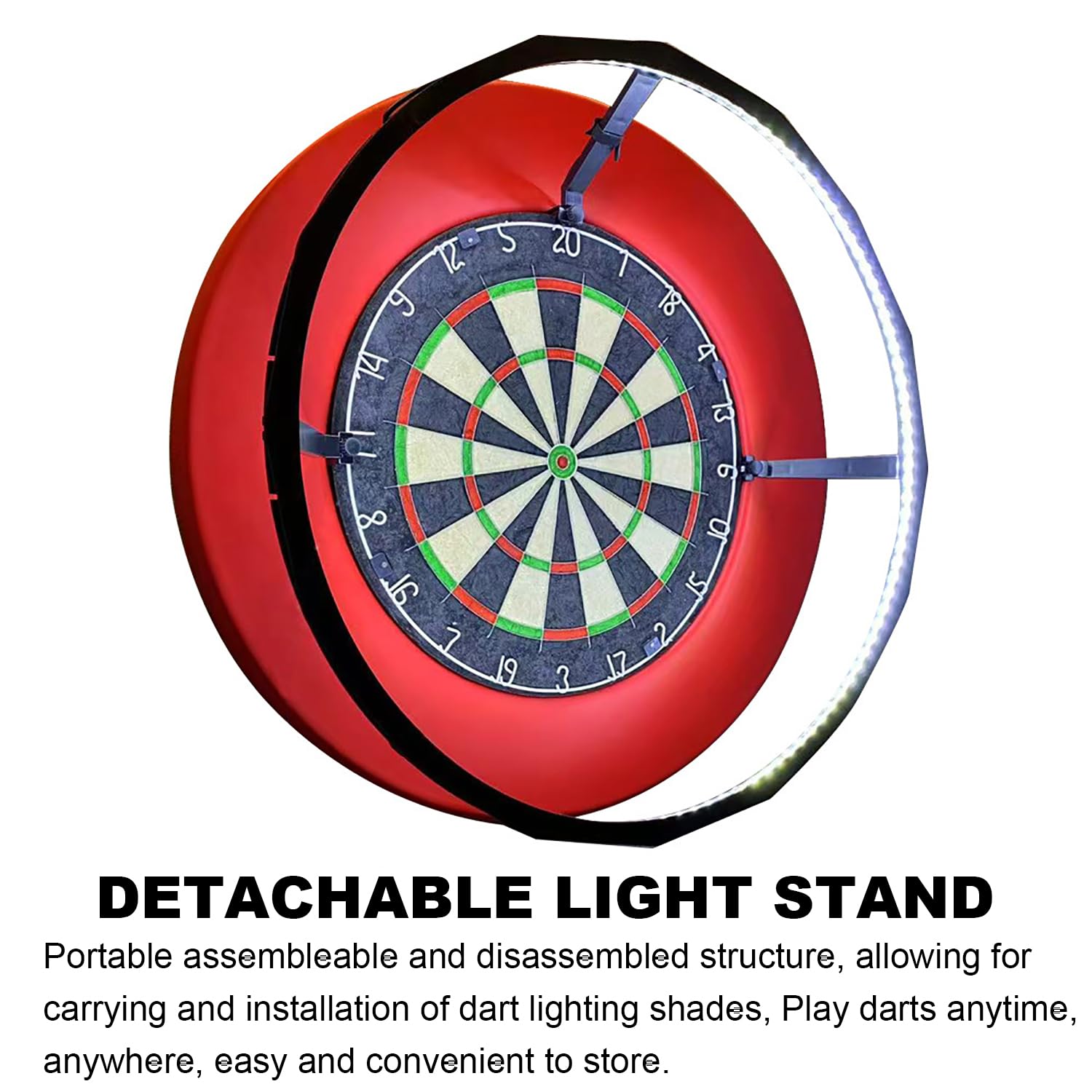 Iluminación de Dardos,Sistema de Iluminación LED, se Adapta de Forma Segura a Todas Las Tablas de Dardos,Dispositivo de Brillo de Corcho, Luz para Tablero