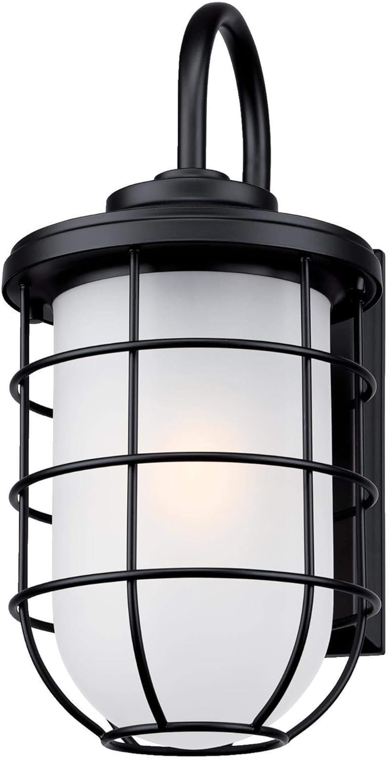 Prоmо 40% оƒƒ Westinghouse Lighting 6580000 Ferry Vintage One Outdoor Wall Light Sconce, Matte Black