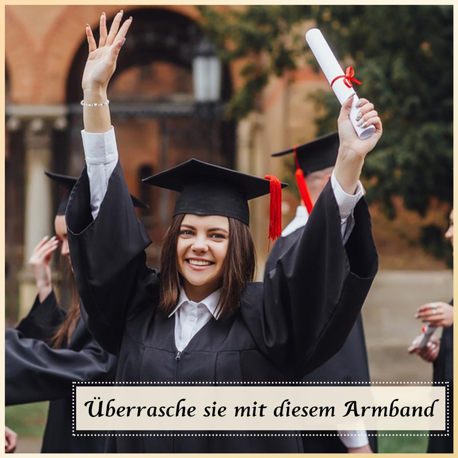 wynn's Abschluss Geschenk für Mädchen, Abschluss Armband Schulabschluss Geschenk für Mädchen Tochter Enkelin Nichte Schwester zum Abitur Bachelor Master mit Geschenkbox
