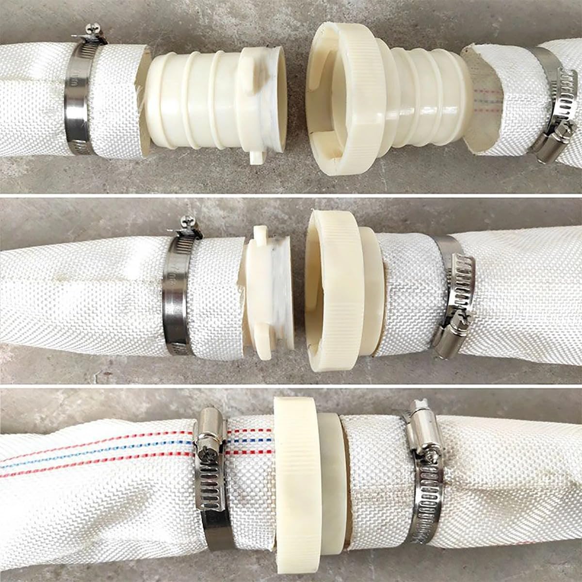 Accesorios para tuberías de riego, Conector de tubería Correa Agua, Abrazadera Acero Inoxidable, 2-4 Pulgadas, riego Invernadero jardín