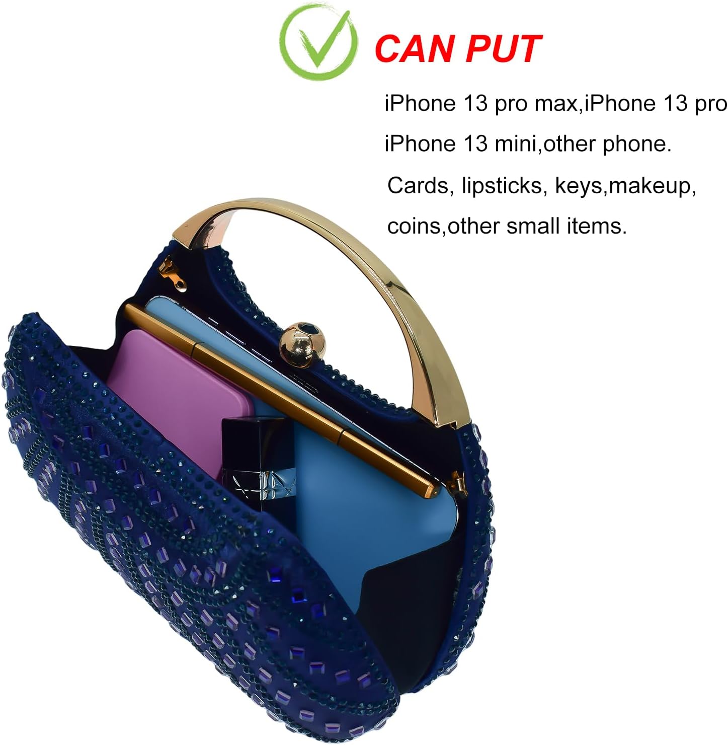 HUANG ZHUANG Elegant Crystal Clutch Rhinestone Handbags For Women Party Purse Wedding Prom Sparkly Bag