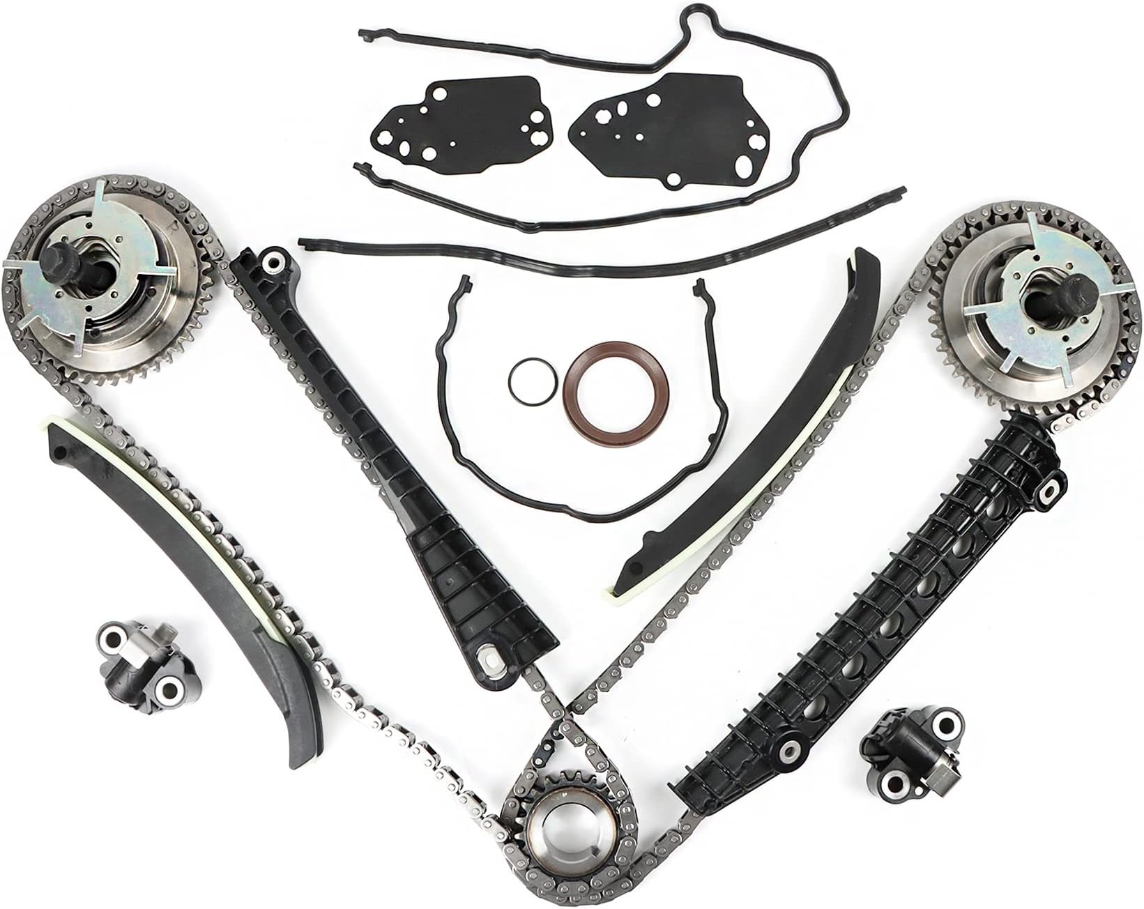 5.4L Engine Timing Chain Kit - Camshaft Phaser Repair Kit Fits for Ford 2004-2013 Expedition F-150 F-250 F350 Super,for Lincoln Mark Navigator Triton 5.4L 3V Engine Timing Chain Set