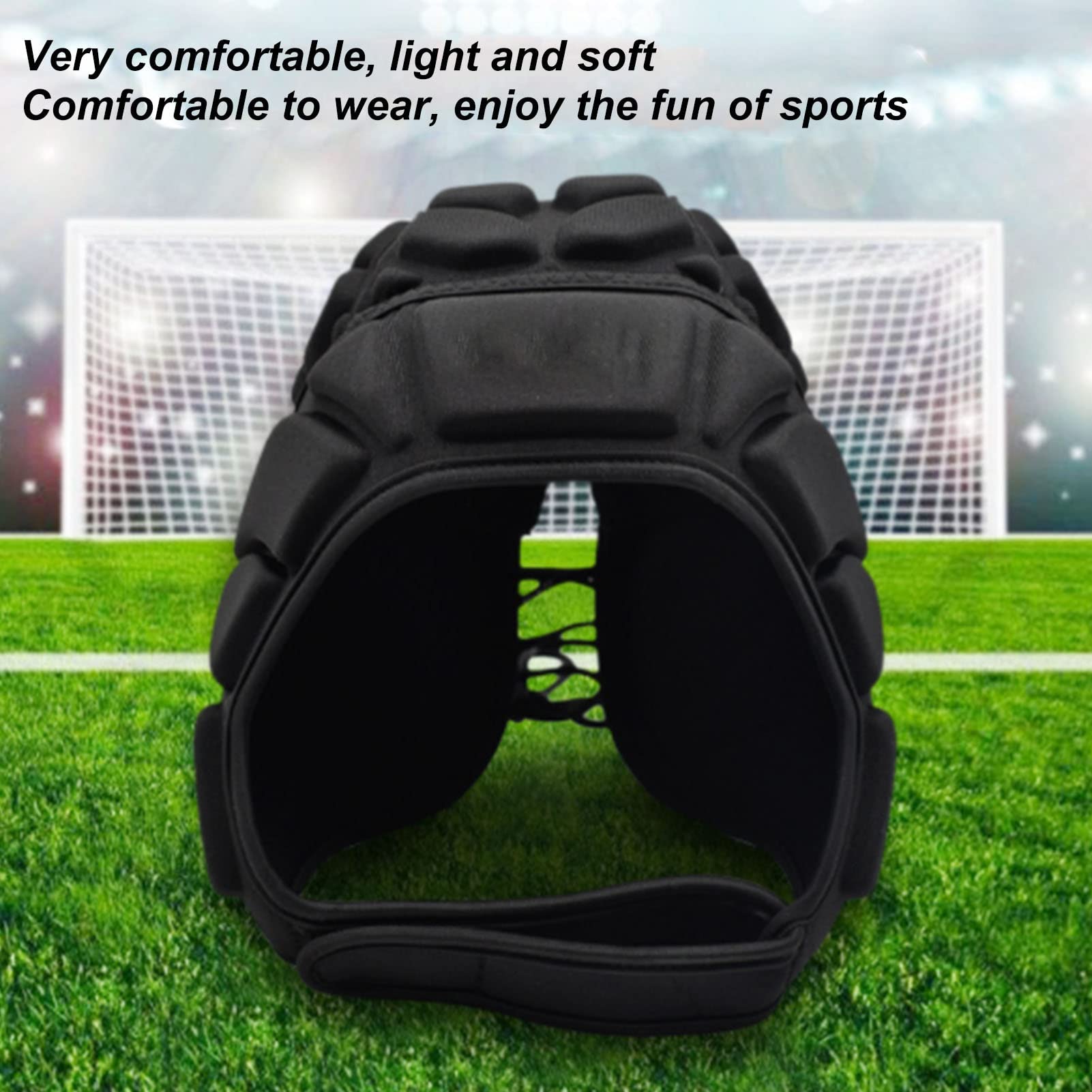 Protector de Cabeza de Gorra de Rugby, Previene Colisiones Casco de Portero de EVa Protector Suave Profesional con Rejillas de Ventilación para Fútbol(SG)