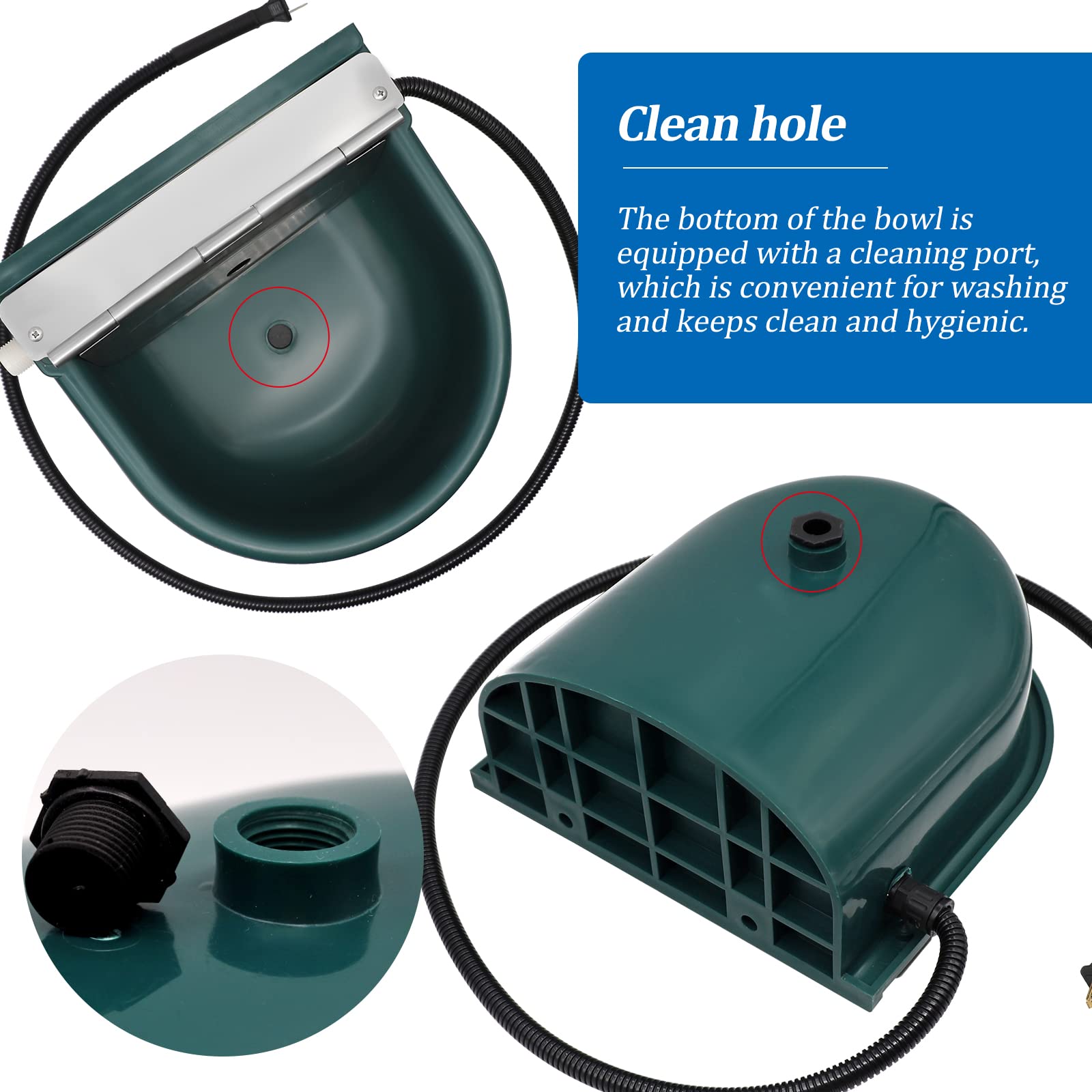 LIUCOGXI Cuenco de agua calentado para perro, bebedero automático para ganado, cuenco de agua con calefacción automática, cuenco de agua calentado automático, cuenco de agua para perros, caballos,