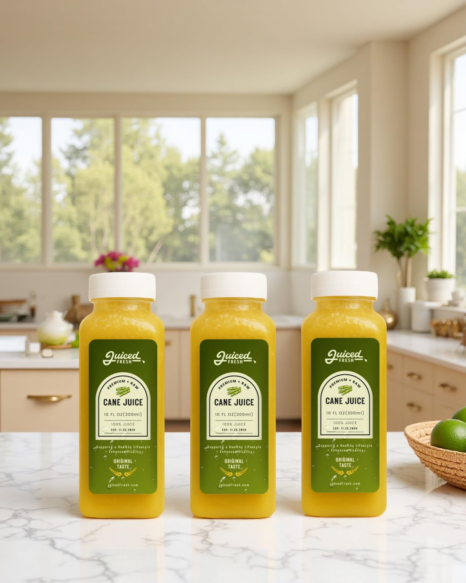 Sugarcane Juice – 300ml Bottles (Pack of 48 - $0.31/fl oz) – All Natural, Frozen, Fresh Taste – Perfect for Restaurants & Events